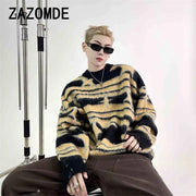ZAZOMDE Sweaters Men Winter Warm Soft Cozy Hip Hop American Style Fashion Leisure Handsome Knitting Pullovers Classic Advanced