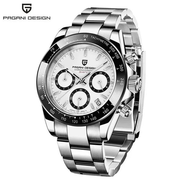 🕰️ PAGANI DESIGN V2 Men's Chronograph Watch – 40mm Quartz, Sapphire Crystal, Stainless Steel