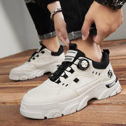 Men's boots autumn and winter new rotating shoelaces fashion casual boots youth outdoor boots anti slip soft sole workwear boots