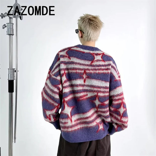 ZAZOMDE Sweaters Men Winter Warm Soft Cozy Hip Hop American Style Fashion Leisure Handsome Knitting Pullovers Classic Advanced