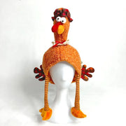 Party Accessory Cartoon Thanksgiving Plush Turkey Hat Handmade Orange Thanksgiving Cap High-top Halloween Cosplay Costume Autumn