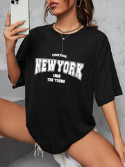 When 1968 The New York Is Young Cotton Woman Tshirts Oversize Daily Tshirts Creativity Streettshirt Individual Casual Clothes