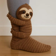 A Pair of Adult Cute Animal Socks 3D Knitted Floor Socks for Fall & Winter Christmas Cozy & Warm Socks for Home & Outdoor