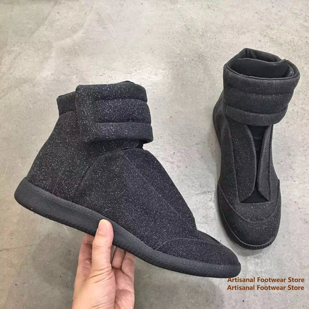 High-Top Sneaker for Men Designer Genuine Leather Outdoor Comfort Flat Trainers Ankle Boot Stylish Trendy Handmade Men Shoes