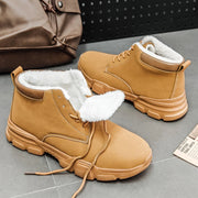 Men's Short Boots Fall/Winter Style Fleece-Lined, Thickened, Warm, Outdoor, Slip-Resistant, Durable High-Top Short Boots for Men