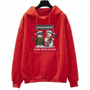Funny Christmas Men Hoodies SNOWASIS Some Might Sleigh Snowman Tops Rock Band Parody Holiday Gift Music Lovers Christmas Hoody