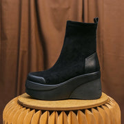 Women's Boots 2022 Autumn Winter Botines Chelsea Short Platform Shoes Chunky Elegant Ankle Black  and Low Price