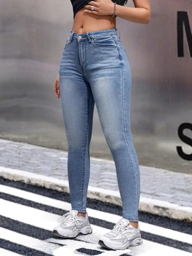 Women’s Blue Stretch Slim-Fit Jeans