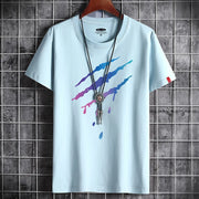 Men's Summer Loose Fit  100 Cotton Printed T-shirt Tops