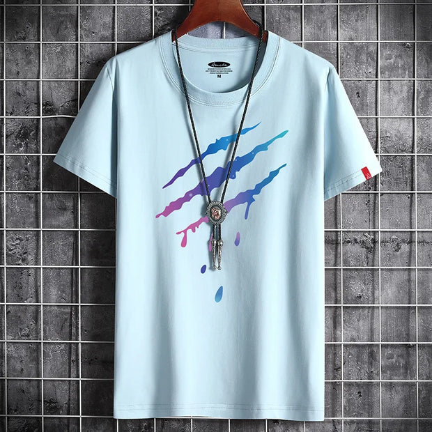 Men's Summer Loose Fit  100 Cotton Printed T-shirt Tops