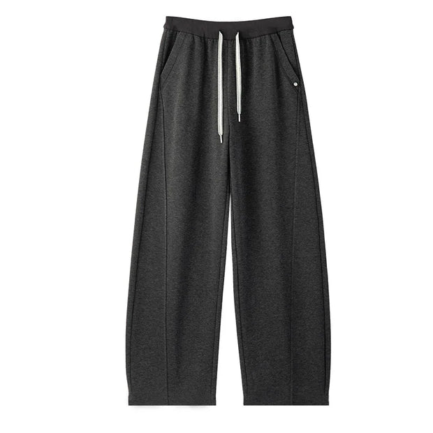 Fall Winter Thicken Plus Fleece Straight Trousers Women Elastic Waist Drawstring Sweatpants High Quality Versatile Jogger Pants