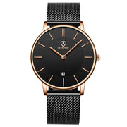 Men’s Minimalist Analog Watch – Date Display, Leather Strap, Fashion-Forward Simplicity