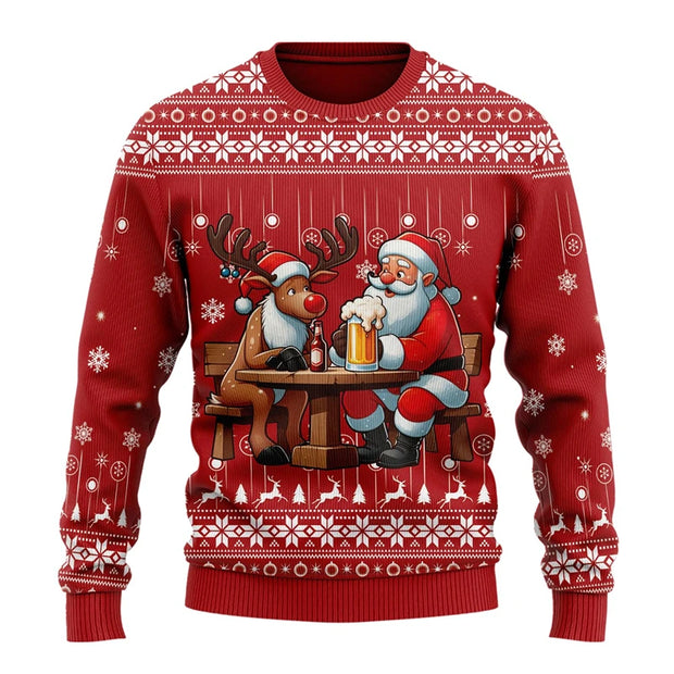 Fashion Beer Ugly Christmas Sweater For Women Clothes Hip Hop Bar Party Men Sweatshirts Casual Male Pullovers Beers Tracksuit