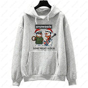 Funny Christmas Men Hoodies SNOWASIS Some Might Sleigh Snowman Tops Rock Band Parody Holiday Gift Music Lovers Christmas Hoody