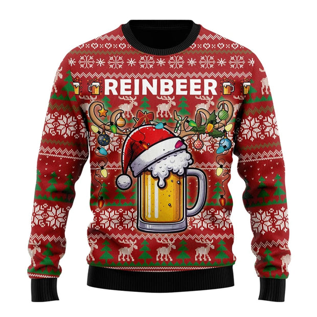 Fashion Beer Ugly Christmas Sweater For Women Clothes Hip Hop Bar Party Men Sweatshirts Casual Male Pullovers Beers Tracksuit