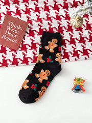 Christmas Themed Warm Cotton Socks Cute Feature Single Or Four Pairs Pack Holiday Cheerful Cozy Footwear
