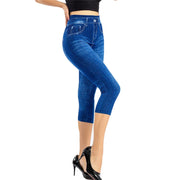 Women’s High-Rise Skinny Denim Capri – Knee-Length Stretch Fit