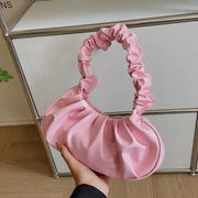 New Summer Pleated Handlebags For Women PU Cloud Bags Leisure Armpit Bag Shopping Shoulder Bags Dumpling Handbag Female