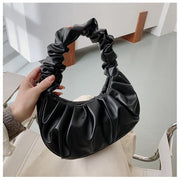 New Summer Pleated Handlebags For Women PU Cloud Bags Leisure Armpit Bag Shopping Shoulder Bags Dumpling Handbag Female