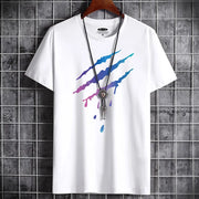 Men's Summer Loose Fit  100 Cotton Printed T-shirt Tops