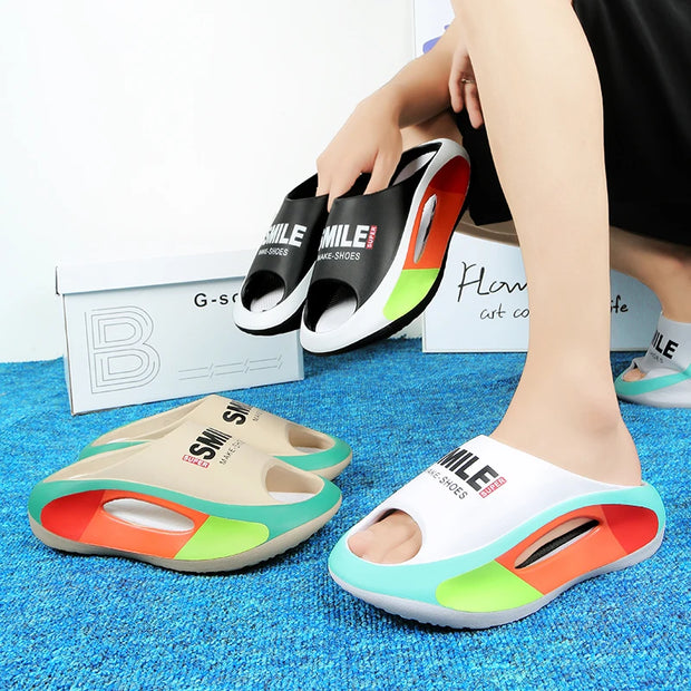 Men Summer Massage Slippers Women Indoor Soft Garden Bottom Slippers Outdoor Sandals Male Flip Flops Sandals Beach Casual Shoes