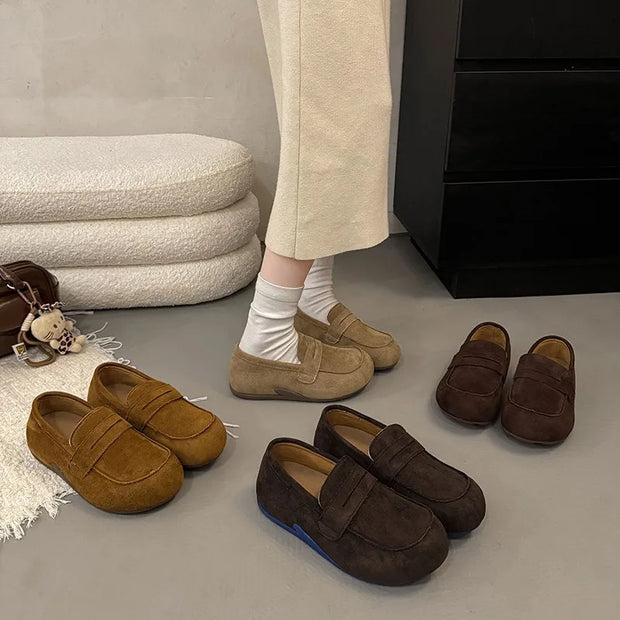 2025 Fall Trending Women's Chunky Lug Sole Loafers | Retro Wallabee Inspired Flats | Old Money Academic Aesthetic Shoes