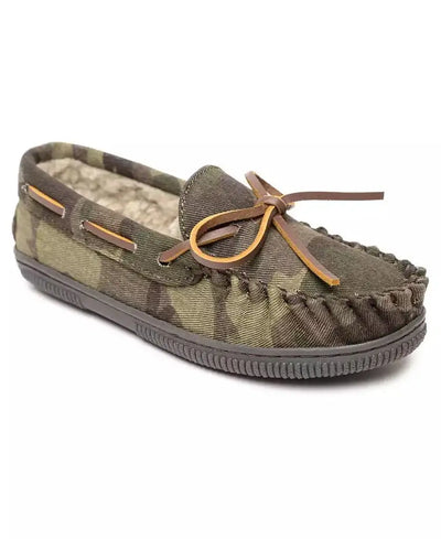 Minnetonka | Toddler Boys Pile Lined Hardsole Moccasin Slippers