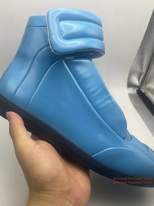 High-Top Sneaker for Men Designer Genuine Leather Outdoor Comfort Flat Trainers Ankle Boot Stylish Trendy Handmade Men Shoes