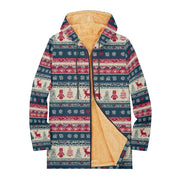 Cozy Christmas Fleece Pullover Hoodie Festive Snowman Reindeer Snowflake Long Sleeve Ugly Xmas Sweater Style Tops for Women Men