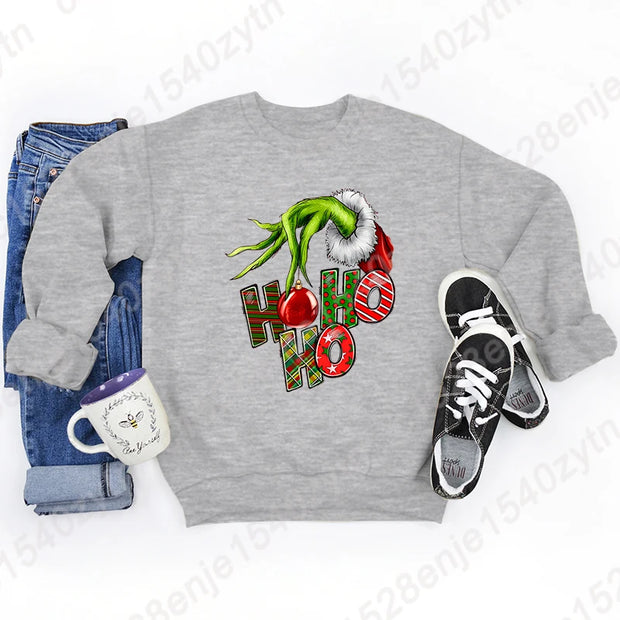 Cozy Christmas Sweatshirts, Women's Crew Neck Letter Print Sweatshirt for Fall & Winter, Casual Fashion Women Xmas Clothing