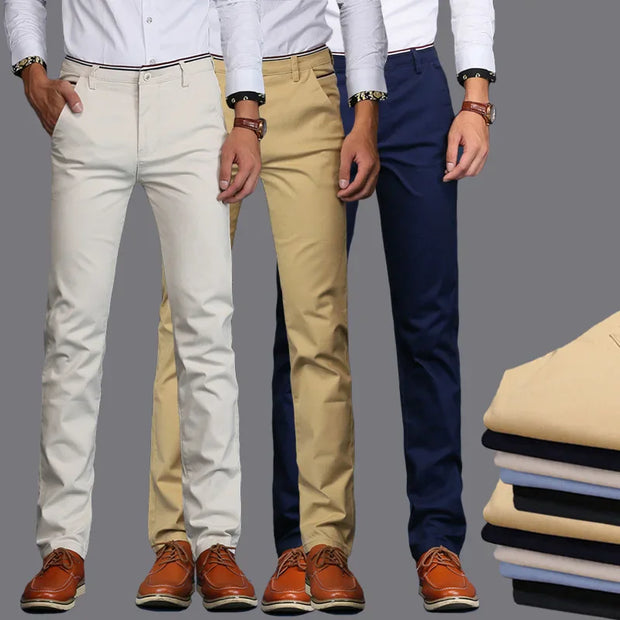 Men’s Classic Spring/Summer Cotton Casual Trousers