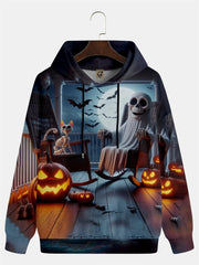 Halloween Theme Hoodies For Men Women 3D Printed Pumpkin Ghost Graphic Long Sleeve Top Autumn Stylish Cool Daily Casual Clothing