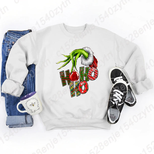 Cozy Christmas Sweatshirts, Women's Crew Neck Letter Print Sweatshirt for Fall & Winter, Casual Fashion Women Xmas Clothing