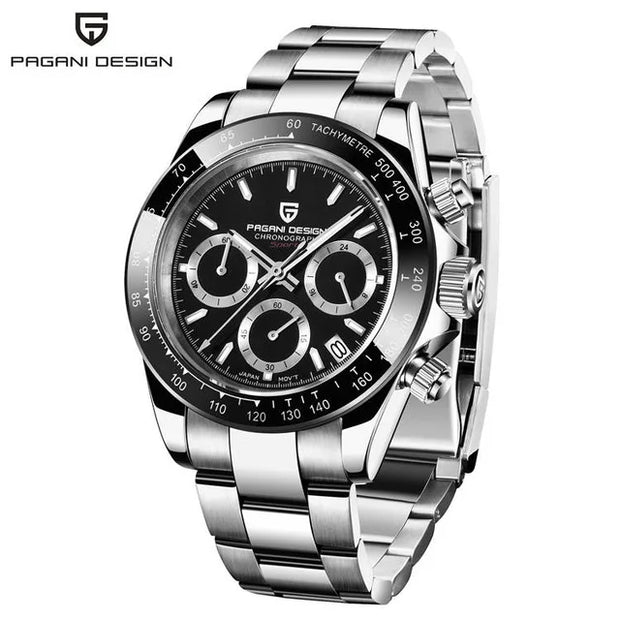 🕰️ PAGANI DESIGN V2 Men's Chronograph Watch – 40mm Quartz, Sapphire Crystal, Stainless Steel