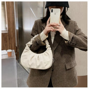 New Summer Pleated Handlebags For Women PU Cloud Bags Leisure Armpit Bag Shopping Shoulder Bags Dumpling Handbag Female