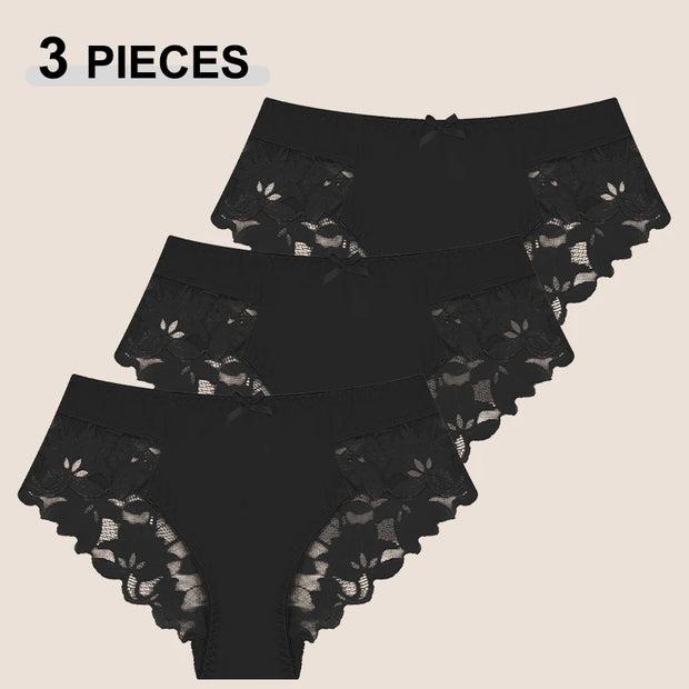 3PCS Women's Lace Seamless Panties – Low Rise, Breathable & Elegant Lingerie (S–XXL)