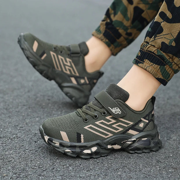 Children Sneaker Boys Casual Shoes Camouflage Student Walking Shoes Non-slip Girl Lightweight Outdoor Sports Tennis Footwear