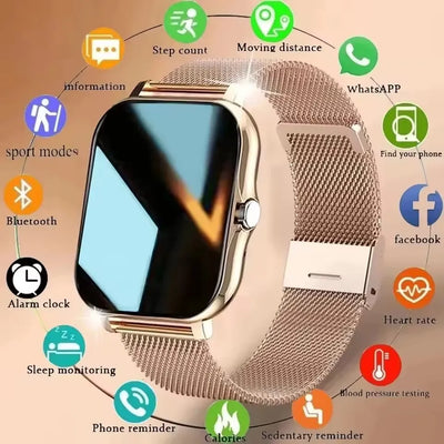 SmartLife™ 1.44" Bluetooth Smartwatch – Health & Fitness Tracker for Android & iOS