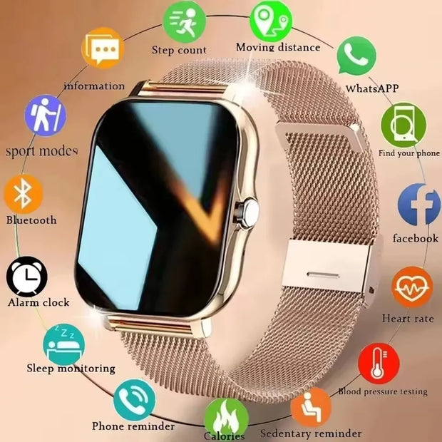 SmartLife™ 1.44" Bluetooth Smartwatch – Health & Fitness Tracker for Android & iOS