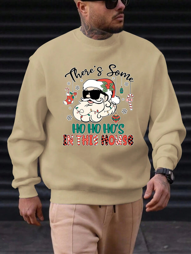 Hoodies Men's Christmas White Santa Claus Graphic Print Soft Warm HighQuality Cute Funny Breathable Festive Holiday Casual Top