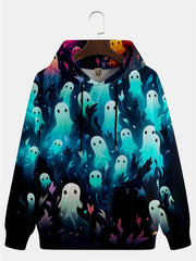 Halloween Theme Hoodies For Men Women 3D Printed Pumpkin Ghost Graphic Long Sleeve Top Autumn Stylish Cool Daily Casual Clothing