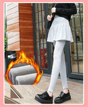 Skirt Leggings Autumn and Winter Fleece  Stretchy Warm High Waist Good Elastic Cotton Warm Leggings
