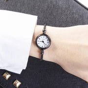 Women’s Luxury Gold Bangle Quartz Watch with Thin Chain