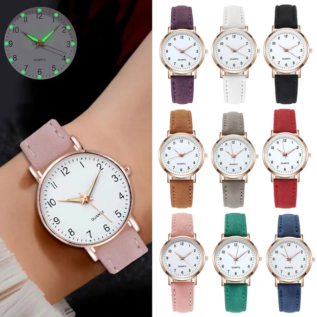 Women’s Luxury Leather Analog Quartz Watch