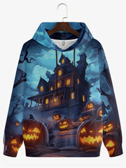 Halloween Theme Hoodies For Men Women 3D Printed Pumpkin Ghost Graphic Long Sleeve Top Autumn Stylish Cool Daily Casual Clothing