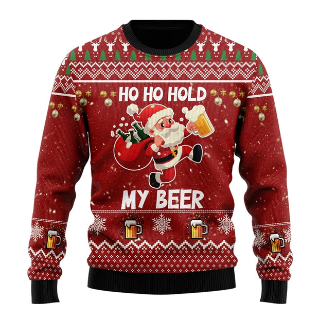 Fashion Beer Ugly Christmas Sweater For Women Clothes Hip Hop Bar Party Men Sweatshirts Casual Male Pullovers Beers Tracksuit
