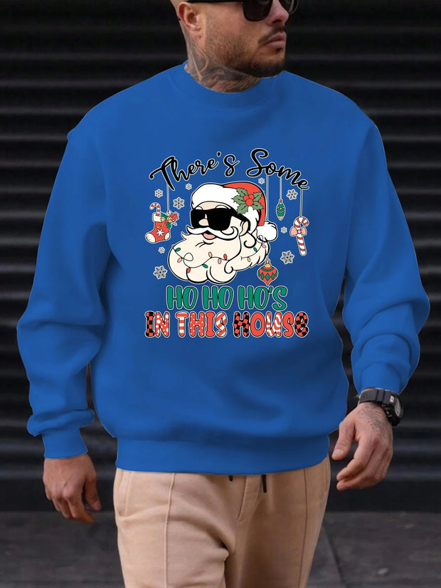 Hoodies Men's Christmas White Santa Claus Graphic Print Soft Warm HighQuality Cute Funny Breathable Festive Holiday Casual Top