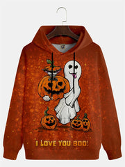 Halloween Theme Hoodies For Men Women 3D Printed Pumpkin Ghost Graphic Long Sleeve Top Autumn Stylish Cool Daily Casual Clothing