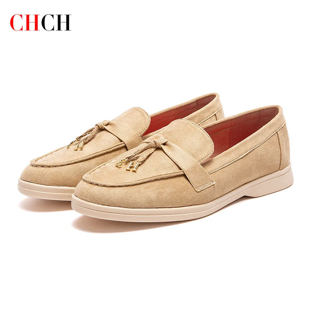 CHCH Women's Flat Shoes Autumn New Anti Velvet Single Shoes Classic Round Head Women's loafers