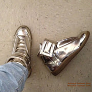 High-Top Sneaker for Men Designer Genuine Leather Outdoor Comfort Flat Trainers Ankle Boot Stylish Trendy Handmade Men Shoes